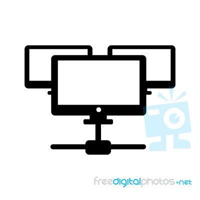 Multiple Computers Connected Symbol Icon  Illustration Eps Stock Image