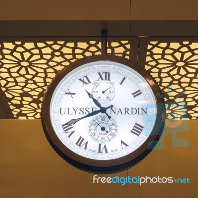 Mumbai, India - January 5, 2015: Ulysse Nardin Clock In Chhatrap… Stock Photo