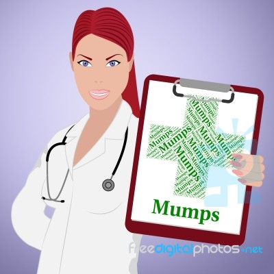 Mumps Word Indicates Poor Health And Afflictions Stock Image