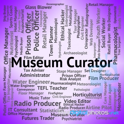 Museum Curator Indicates Museums Steward And Gallery Stock Image