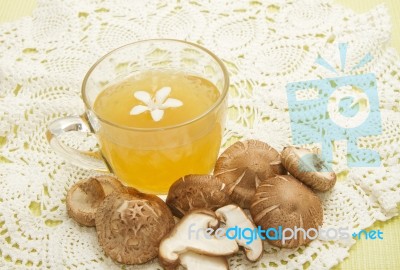 Mushroom Soup Steamed,fusion Food Stock Photo