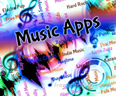 Music Apps Represents Application Software And Applications Stock Image