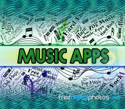 Music Apps Represents Application Software And Applications Stock Image