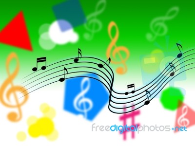 Music Background Shows Melody Piece Or Singing
 Stock Image