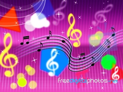 Music Background Shows Pop Rock And Instruments Stock Image