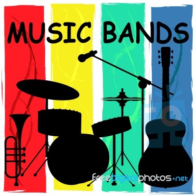 Music Bands Means Audio Musical And Melody Stock Image