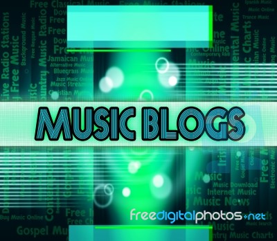 Music Blogs Means Sound Track And Website Stock Image