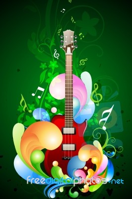 Music Card With Guitar Stock Image