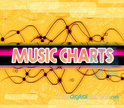 Music Charts Indicates Top Ten And Best Stock Image