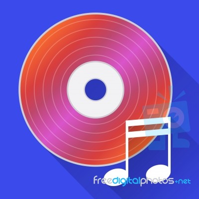 Music Disc Represents Cd Player And Audio Stock Image