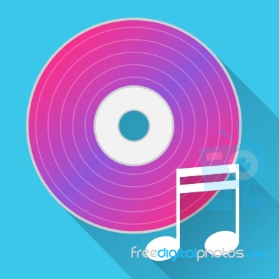 Music Disc Represents Sound Track And Cd Stock Image