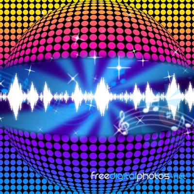 Music Disco Ball Background Means Soundwaves And Partying
 Stock Image