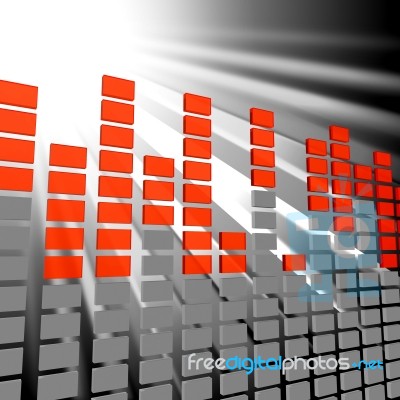 Music Equaliser Shows Sound Track And Acoustic Stock Image