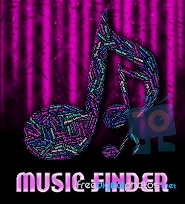 Music Finder Represents Sound Track And Acoustic Stock Image