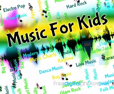 Music For Kids Represents Sound Tracks And Acoustic Stock Image