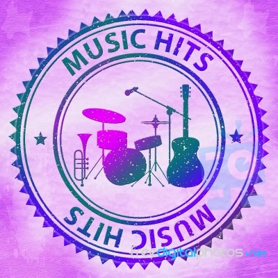 Music Hits Indicates Sound Track And Audio Stock Image