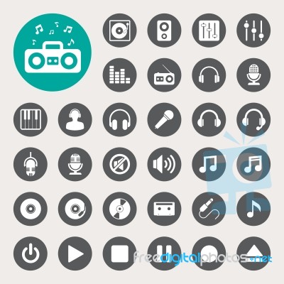 Music Icon Set Stock Image