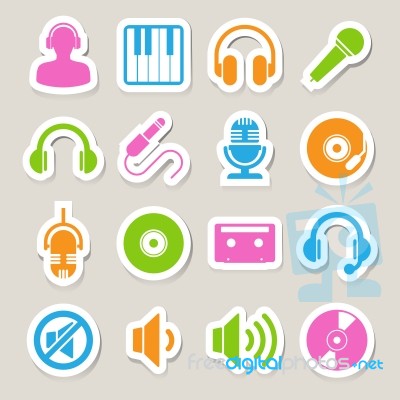 Music Icon Set Stock Image