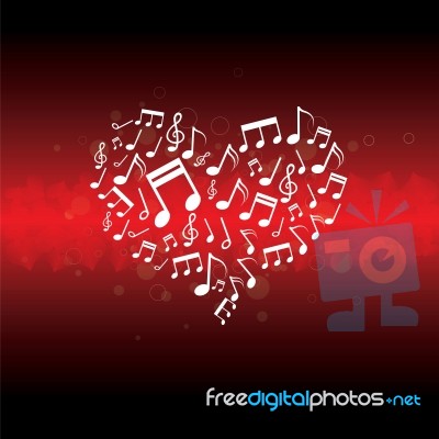 Music In Heart Shape Stock Image