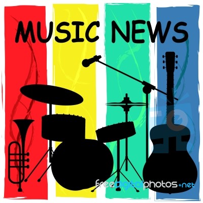 Music News Means Social Media And Audio Stock Image