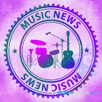 Music News Shows Social Media And Article Stock Image