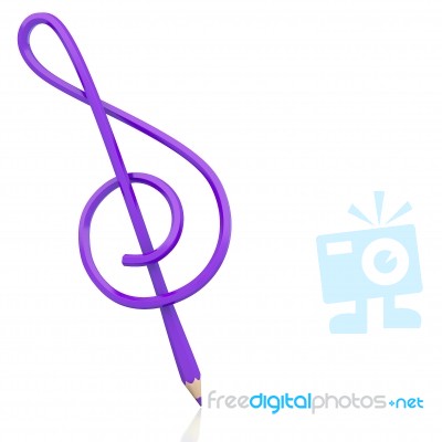 Music Note Shape Of Colour Pencil Illustration Stock Image