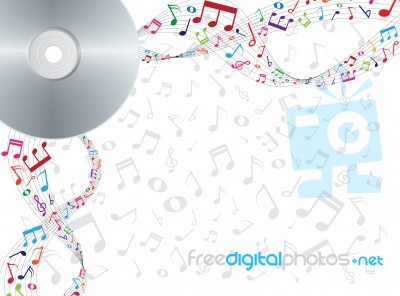 Music Notes Floating From Cd Stock Image