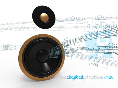 Music On Speaker Stock Image