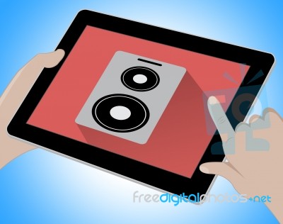 Music On Tablet Indicates Songs 3d Illustration Stock Image