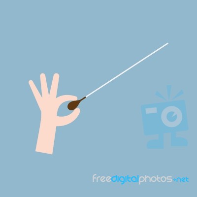 Music Orchestra Conductor Hand With Baton Stock Image