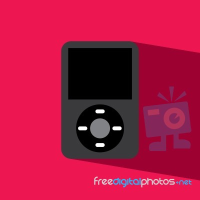 Music Player Flat Icon   Illustration  Stock Image