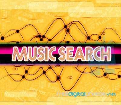 Music Search Indicates Sound Tracks And Audio Stock Image