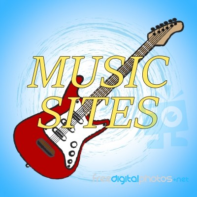 Music Sites Shows Sound Track And Internet Stock Image