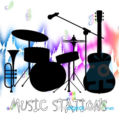 Music Stations Shows Sound Tracks And Audio Stock Image