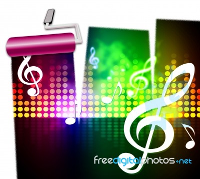 Music Symbols Represents Singing Soundtracks And Audio Stock Image