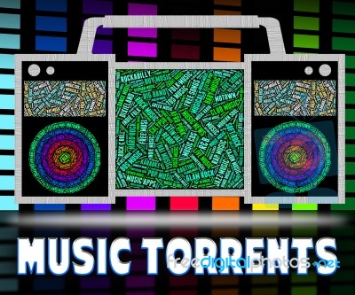 Music Torrents Represents File Sharing And Audio Stock Image