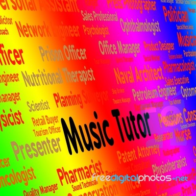 Music Tutor Indicates Sound Track And Acoustic Stock Image