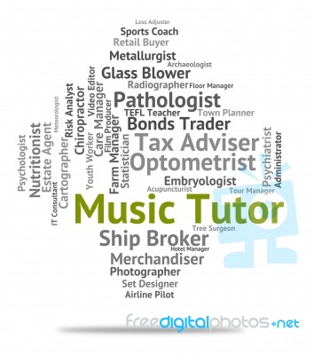 Music Tutor Indicates Sound Track And Audio Stock Image