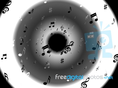 Musical Notes Background Shows Abstract Art And Melodies Stock Image