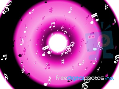 Musical Notes Background Shows Musical Wallpaper Or Digital Art Stock Image