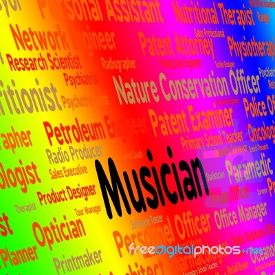 Musician Job Means Sound Track And Audio Stock Image