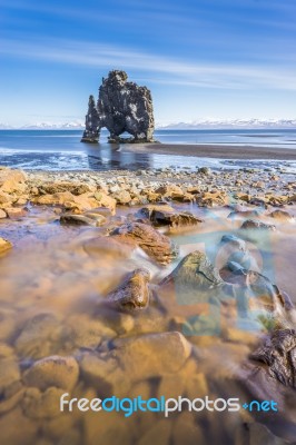 Mysterious Stone In The Sea Stock Photo