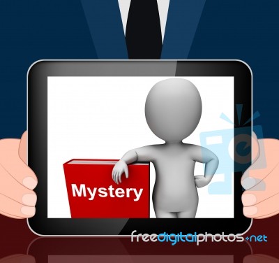 Mystery Book And Character Displays Fiction Genre Or Puzzle To S… Stock Image