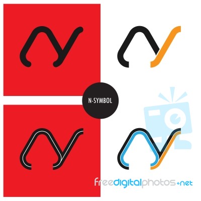 N- Company Symbol.n-letter Abstract Logo Design. Illustrat Stock Image