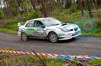 N. Henry Driving Subaru Impreza Stock Photo