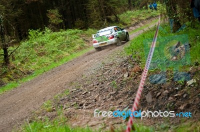 N. Henry Driving Subaru Impreza Stock Photo