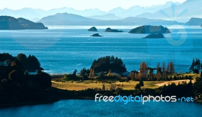 Nahuel Huapi Lake, Patagonia Argentina, From Panoramic Point Nea… Stock Photo