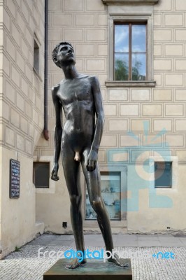 Naked Boy Statue At Prague Castle In Prague Stock Photo