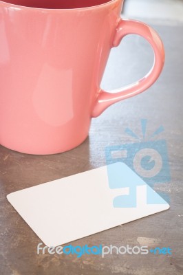 Name Card With Coffee Cup Stock Photo