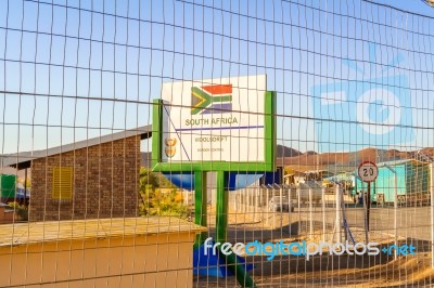 Namibia And South Africa Border In Vioolsdrif Stock Photo